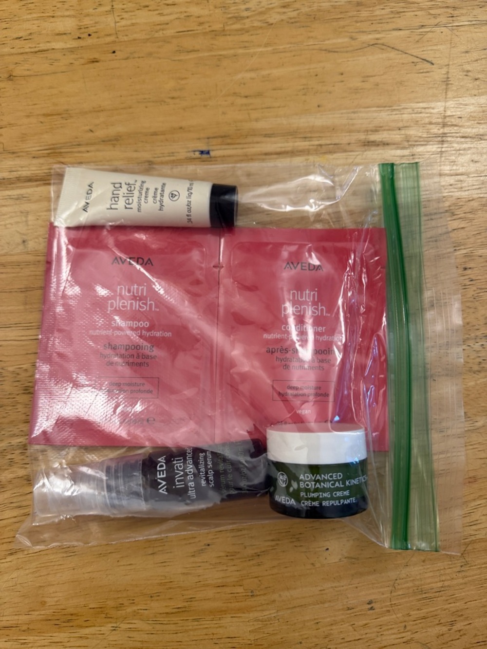 AVEDA Travel Skincare & Hair Sample Set in Pink and White-never used samples